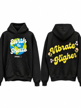 Vintage Phuck “Earth Is Ghetto” Graphic Hoodie — Size L — NWT